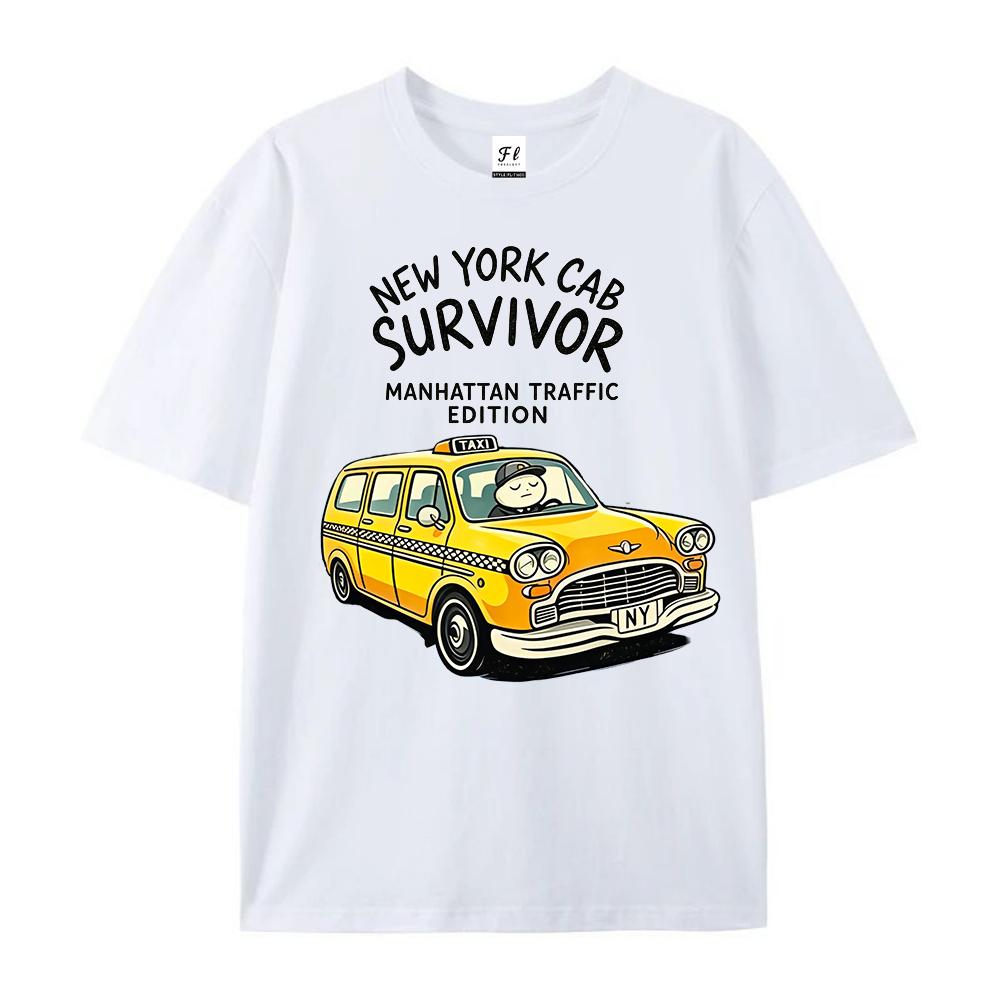 York Men'S Fashion - 뉴욕 택시 생존자 그래픽 셔츠 레트로