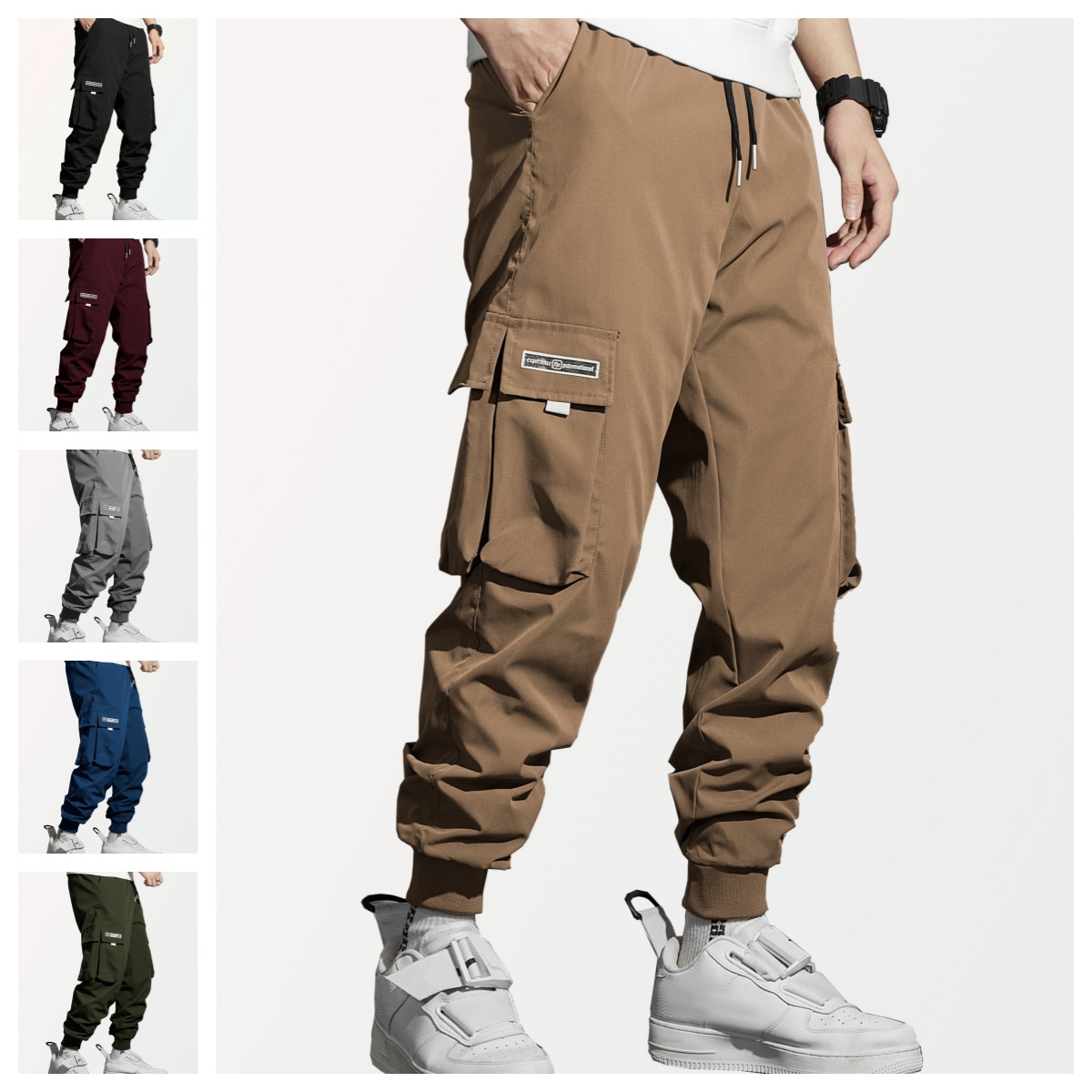 Cargo Jogger Pants - 남성용 멀티 포켓 카고 팬츠, 신축성