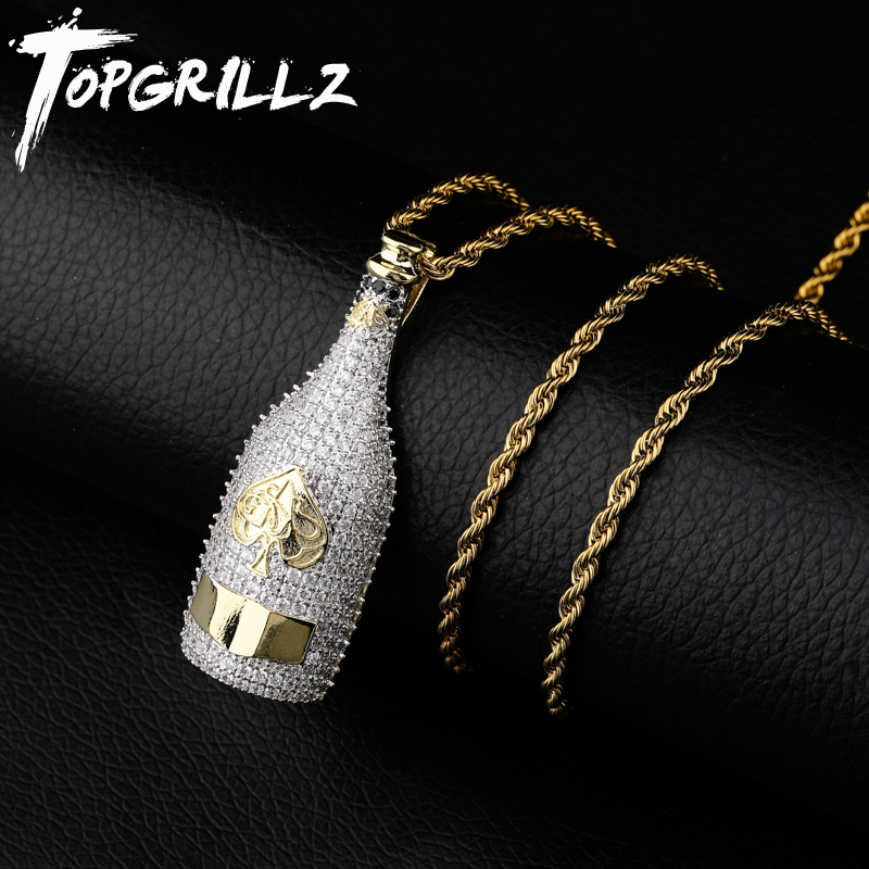 Fashion Men Vogue - TOPGRILLZ 빅 와인 병 목걸이 풀