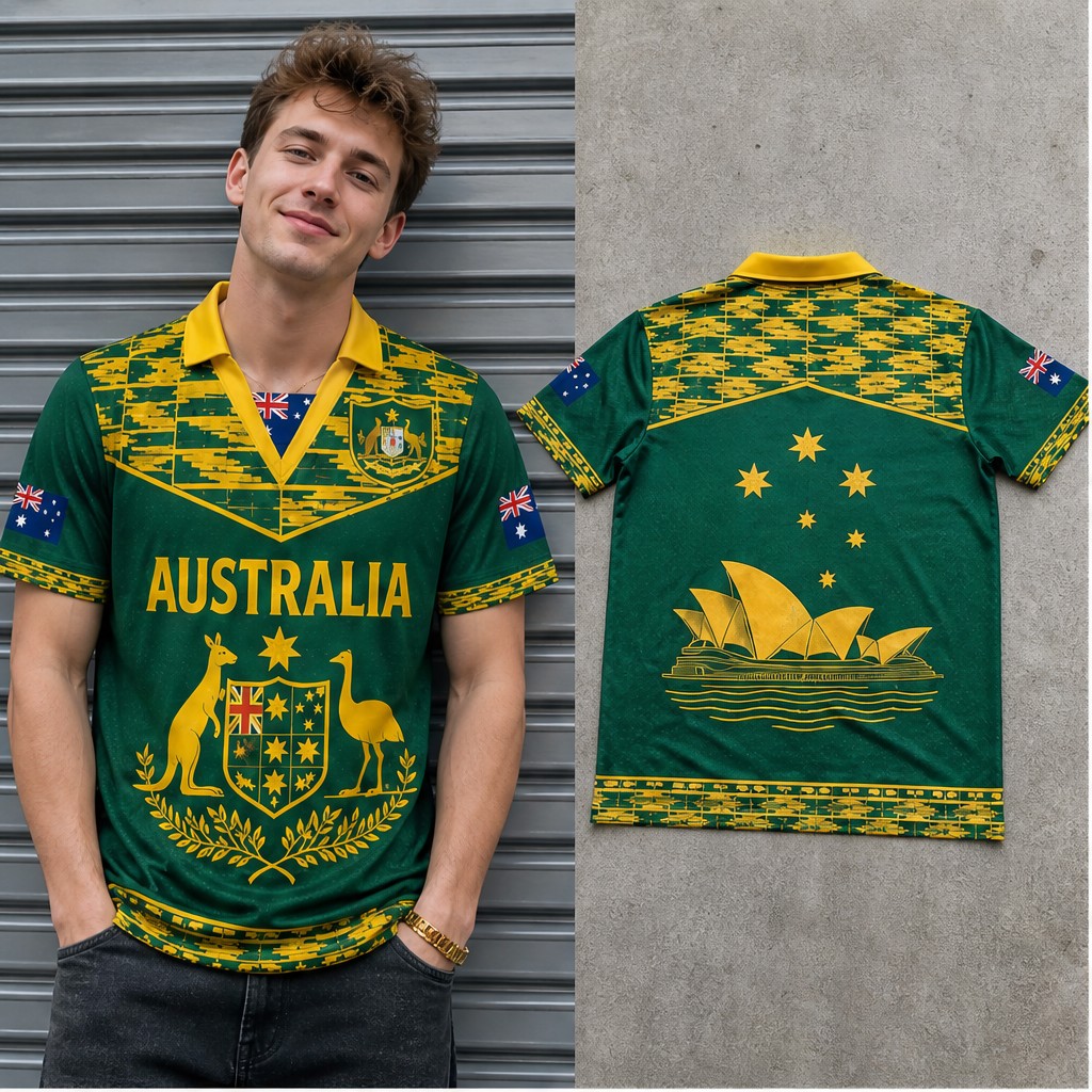 Mens Fashion Australia - 남성용 호주풍 장식 캥거루 에뮤 문양