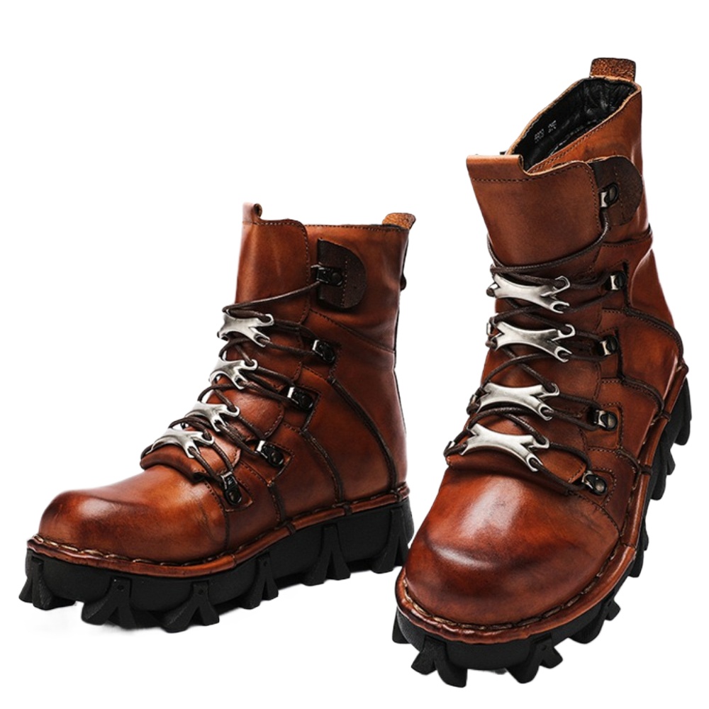 패션 남성 소가죽 정품 가죽 오토바이 부츠 고딕 해골  - Men'S Fashion Hiking Boots 리뷰 및 가격