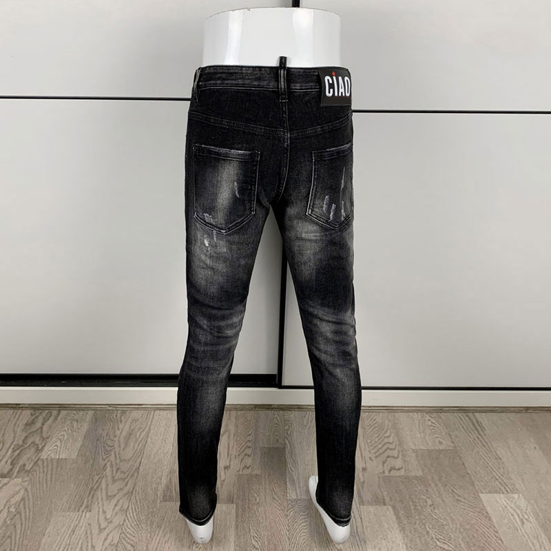 스트리트 패션 남성 꽉 블랙 그레이 청바지 레트로 탄성 - Men'S Fashion Grey Jeans 리뷰 및 가격