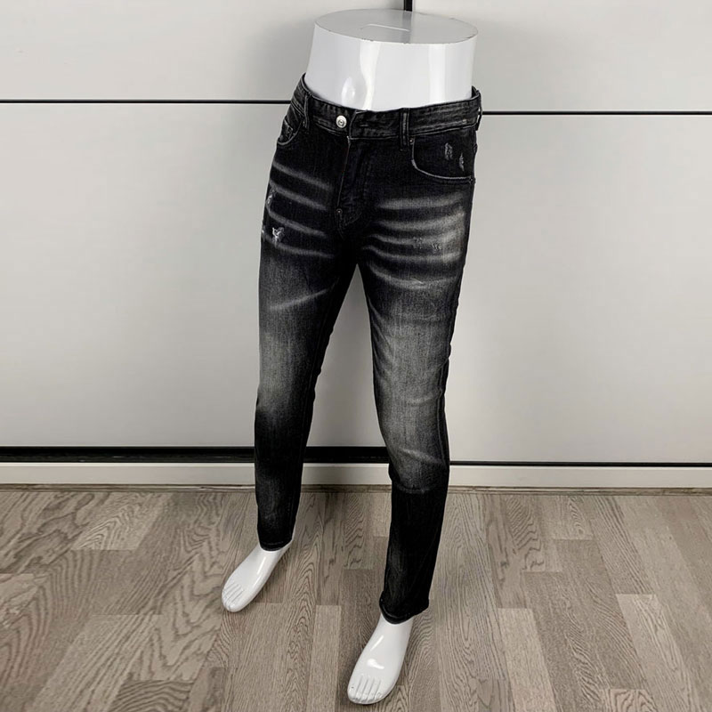 스트리트 패션 남성 꽉 블랙 그레이 청바지 레트로 탄성 - Men'S Fashion Grey Jeans 리뷰 및 가격