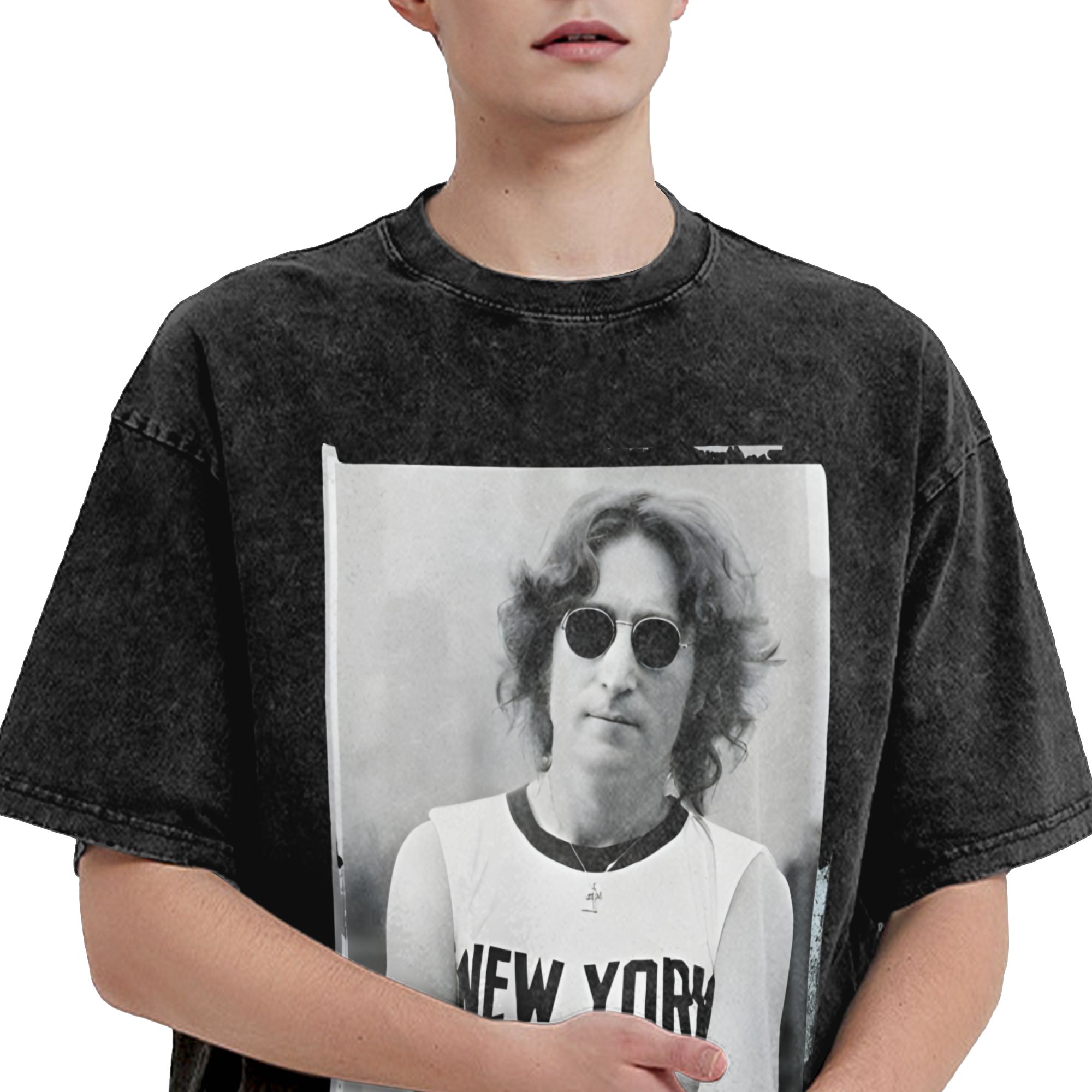하라주쿠 워시드 셔츠 존 레논 1972 라이브 뉴욕시  - York Men'S Fashion 리뷰 및 가격