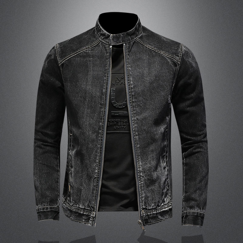 남성용 빈티지 스탠드 칼라 파일럿 코트 데님 봄버 재킷 - Bomber Jacket Men 리뷰 및 가격