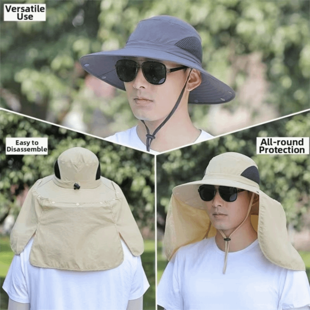 패션 의류 남성용 햇빛 가리개 모자 큰 챙 탈부착 가능 - Mens Fashion Caps 리뷰 및 가격