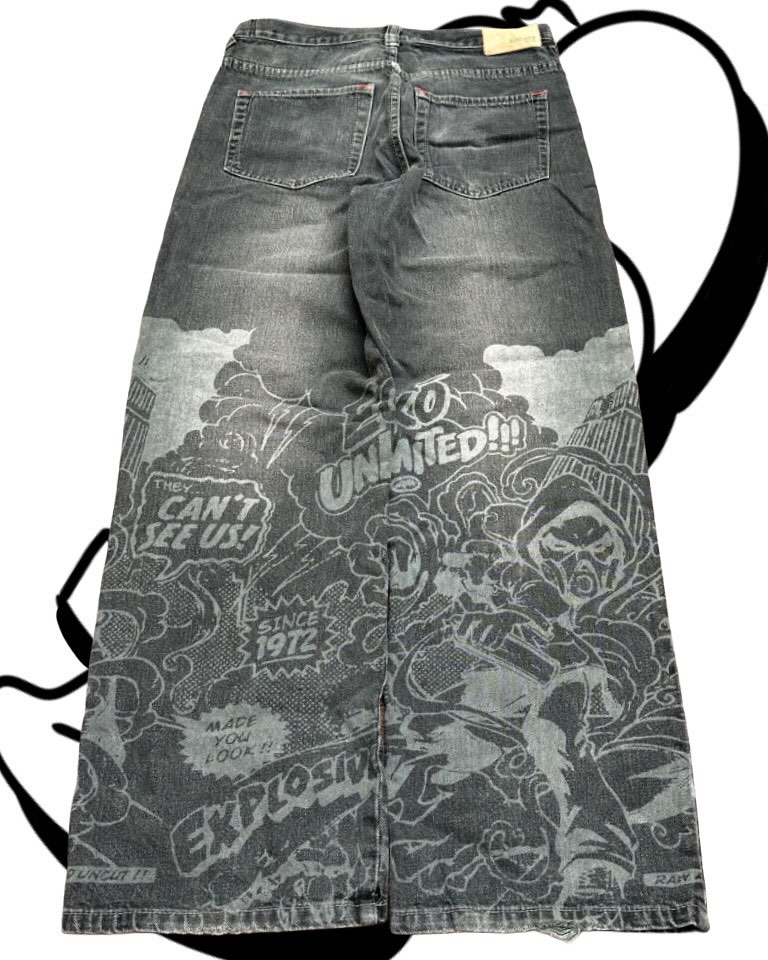아메리칸 패션 프린팅 청바지 힙합 배기 크로스 레그 진 - Men'S Fashion Grey Jeans 리뷰 및 가격