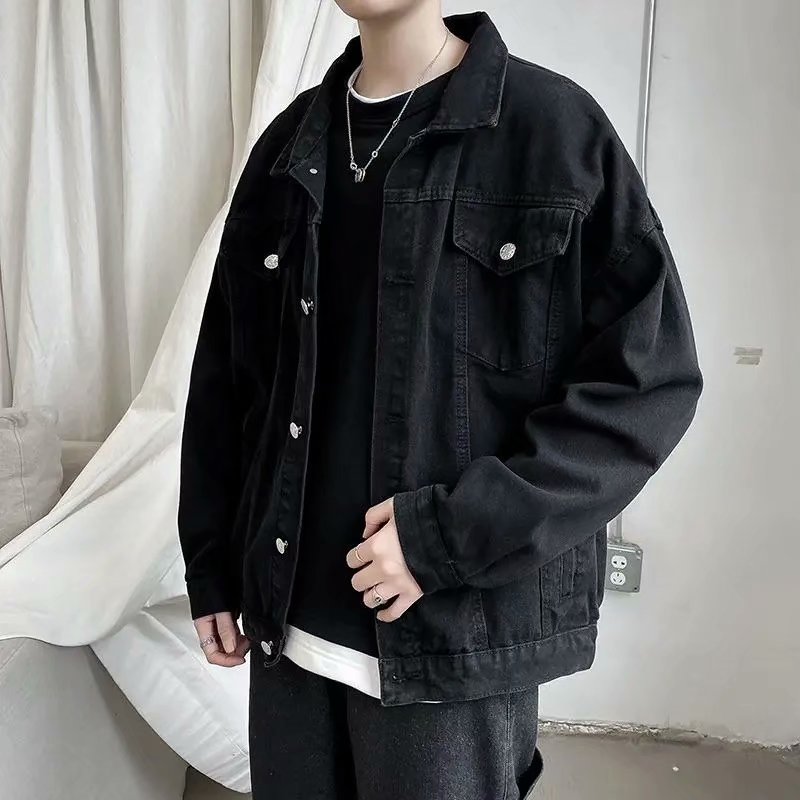 블랙 데님 짧은 재킷 남성용 청바지 재킷 코트, 캐주얼 - Bomber Jacket Men 리뷰 및 가격