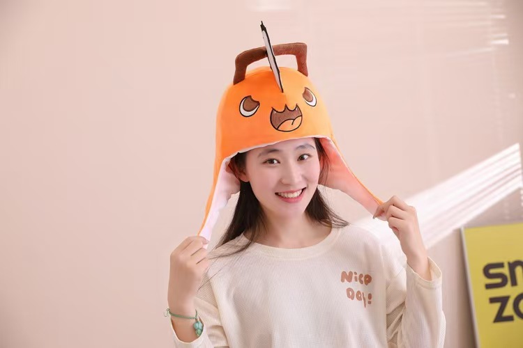 애니메이션 체인소맨 포치타 코스프레 플러시 헤드기어 캡 - Mens Fashion Caps 리뷰 및 가격