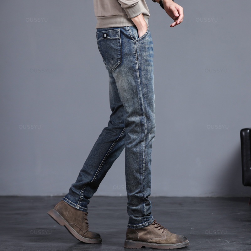 용수철 가을 남성 클래식 패션 그레이 청바지, 캐주얼  - Men'S Fashion Grey Jeans 리뷰 및 가격