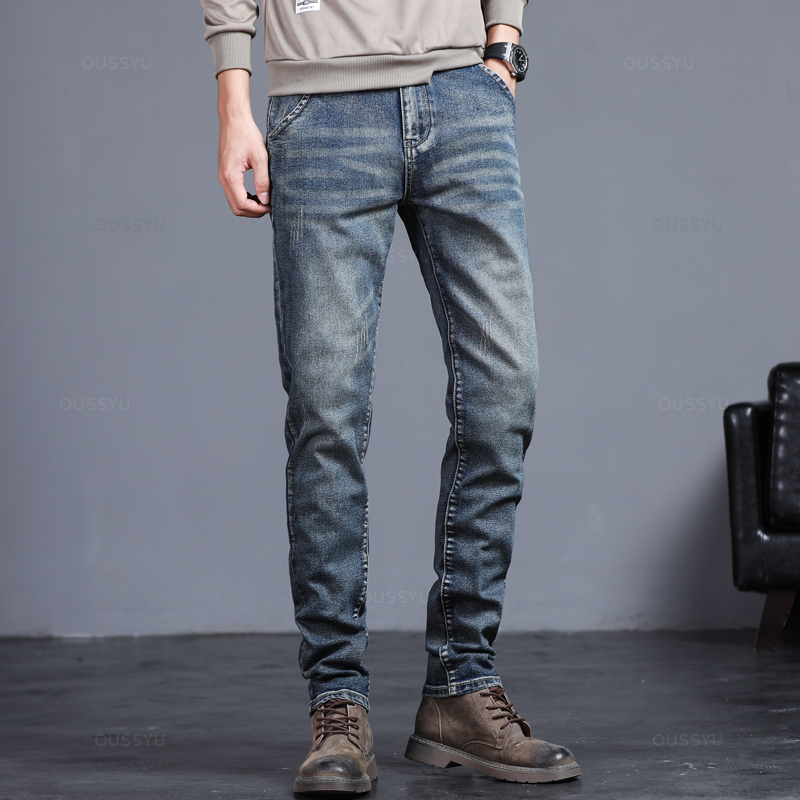 용수철 가을 남성 클래식 패션 그레이 청바지, 캐주얼  - Men'S Fashion Grey Jeans 리뷰 및 가격
