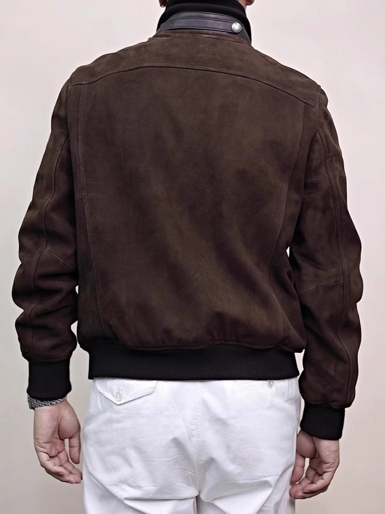 남성 정품 가죽 자켓 스탠드 칼라 천연 진짜 스웨이드  - Bomber Jacket Men 리뷰 및 가격
