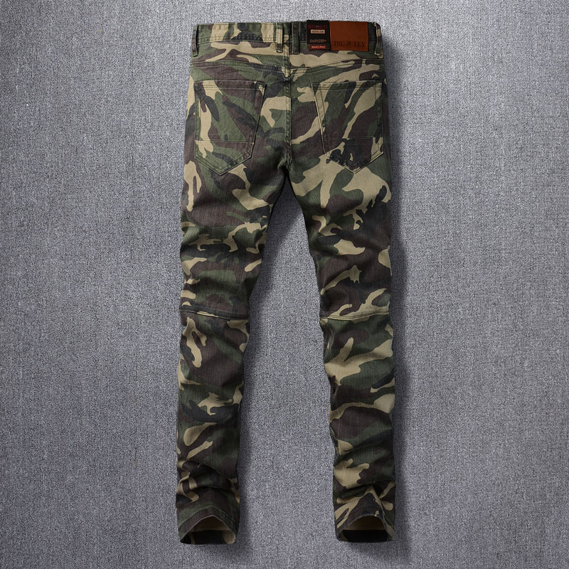 디자이너 패션 남성 청바지 고품질 카모 스트레치 슬림  - Mens Fashion Camo Pants 리뷰 및 가격