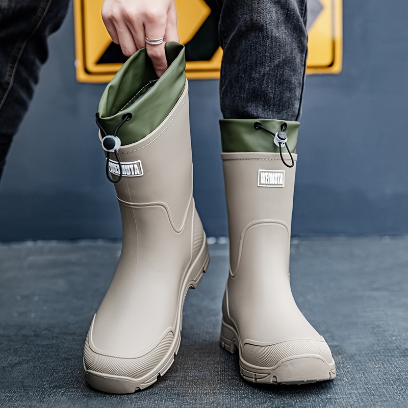 남성용 방수 레인 부츠 미드 카프 슬립온 신발 두꺼운  - Men'S Fashion Hiking Boots 리뷰 및 가격