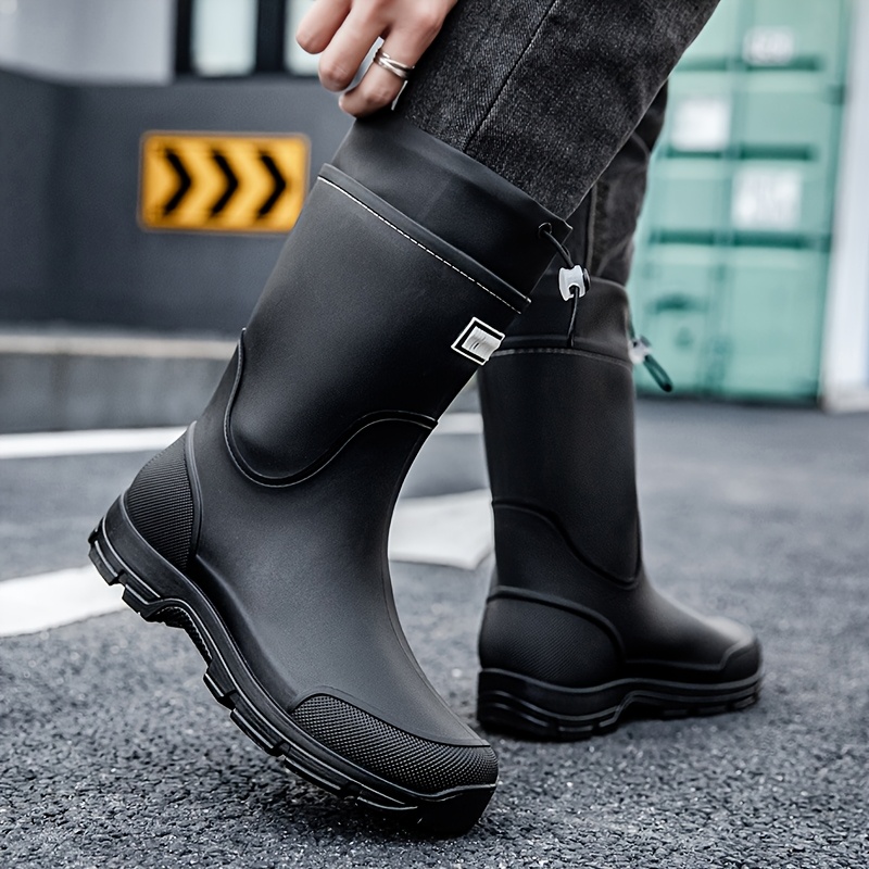남성용 방수 레인 부츠 미드 카프 슬립온 신발 두꺼운  - Men'S Fashion Hiking Boots 리뷰 및 가격