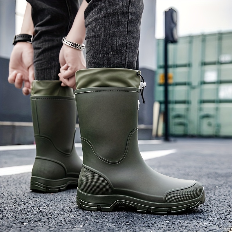 남성용 방수 레인 부츠 미드 카프 슬립온 신발 두꺼운  - Men'S Fashion Hiking Boots 리뷰 및 가격